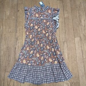 Nwt Women's Universal Thread Paisley Print Ruffle Sleeve Dress Size Medium
